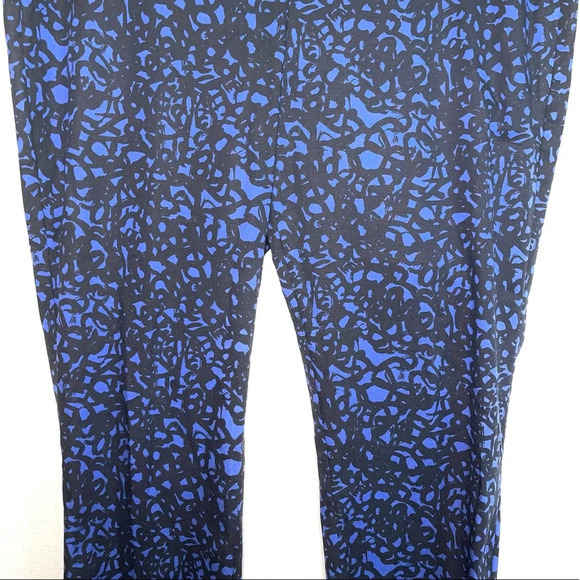 Ann Taylor Chelsea Crop Black & Blue Printed High Rise Pants 10 Women’s - Picture 4 of 13
